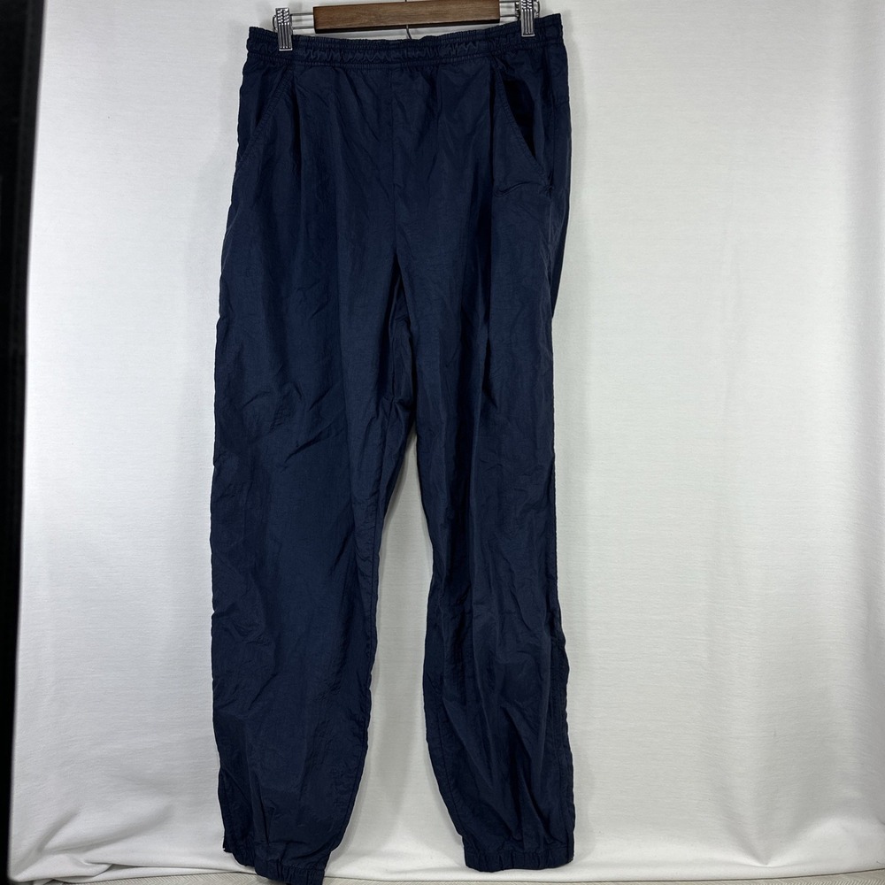 Vintage‎ Nike Track Pants Men's Large Navy Blue Swoosh Windbreaker Y2K 90s - Picture 6 of 11